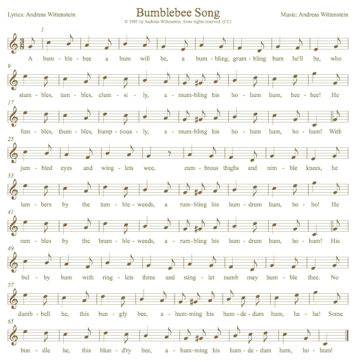 Bumblebee Songsheet