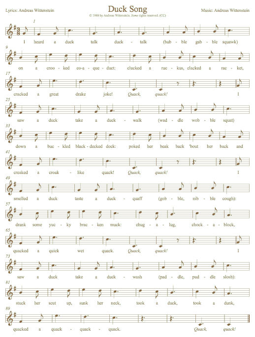 Duck Songsheet