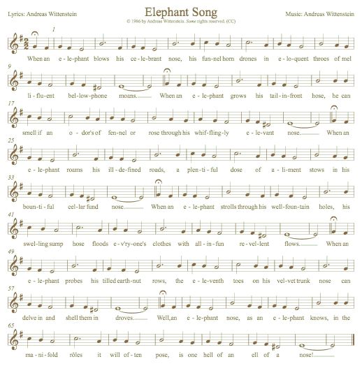 Elephant Songsheet