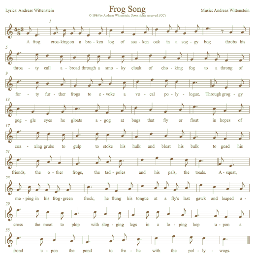 Frog Songsheet