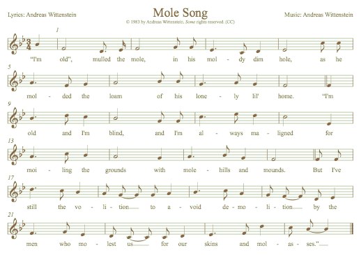Mole Songsheet
