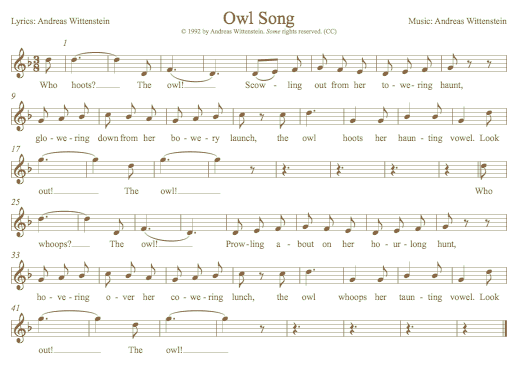 Owl Songsheet