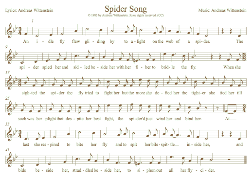 Spider Songsheet